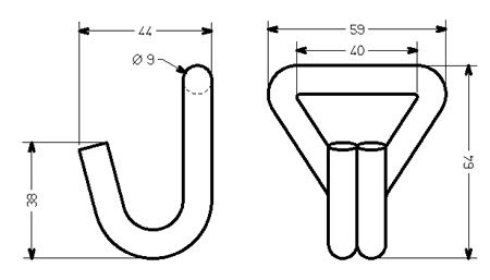 Schéma technique du produit Crochet « 2J »