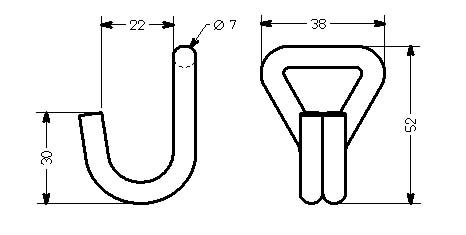 Schéma technique du produit Crochet « 2J »