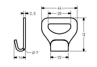 Schéma technique du produit Crochet de liaison